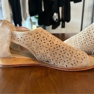 Violet and Red Pippa Laser cut suede sandal